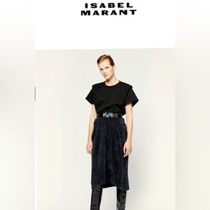 NWT Isabel marant faded black vinkao skirt sz 34 $630 midi pleated